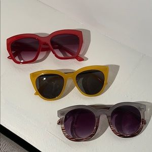 Brand new sunglasses red yellow brown gray